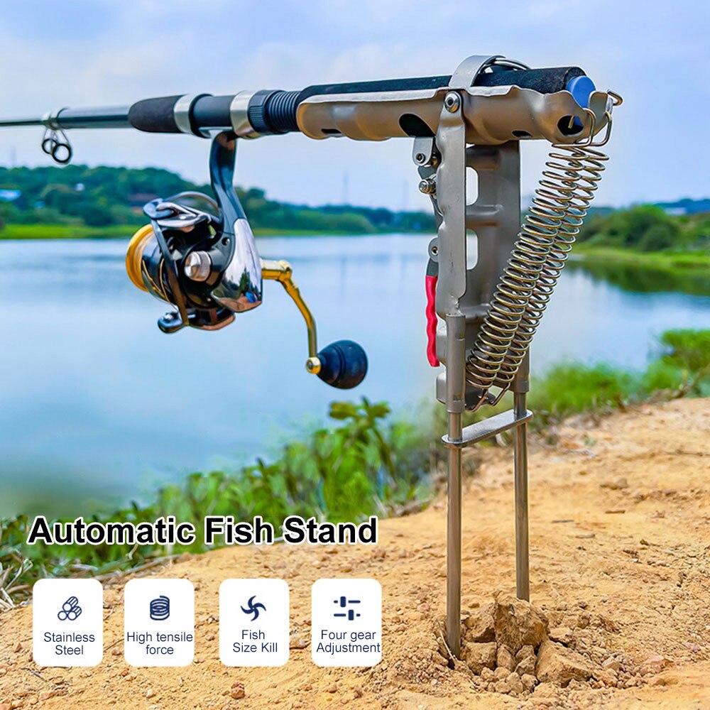 Automatic Fishing Bracket Throwing Rod To Insert Spring