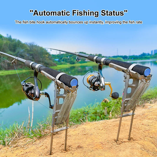 Automatic Fishing Bracket Throwing Rod To Insert Spring