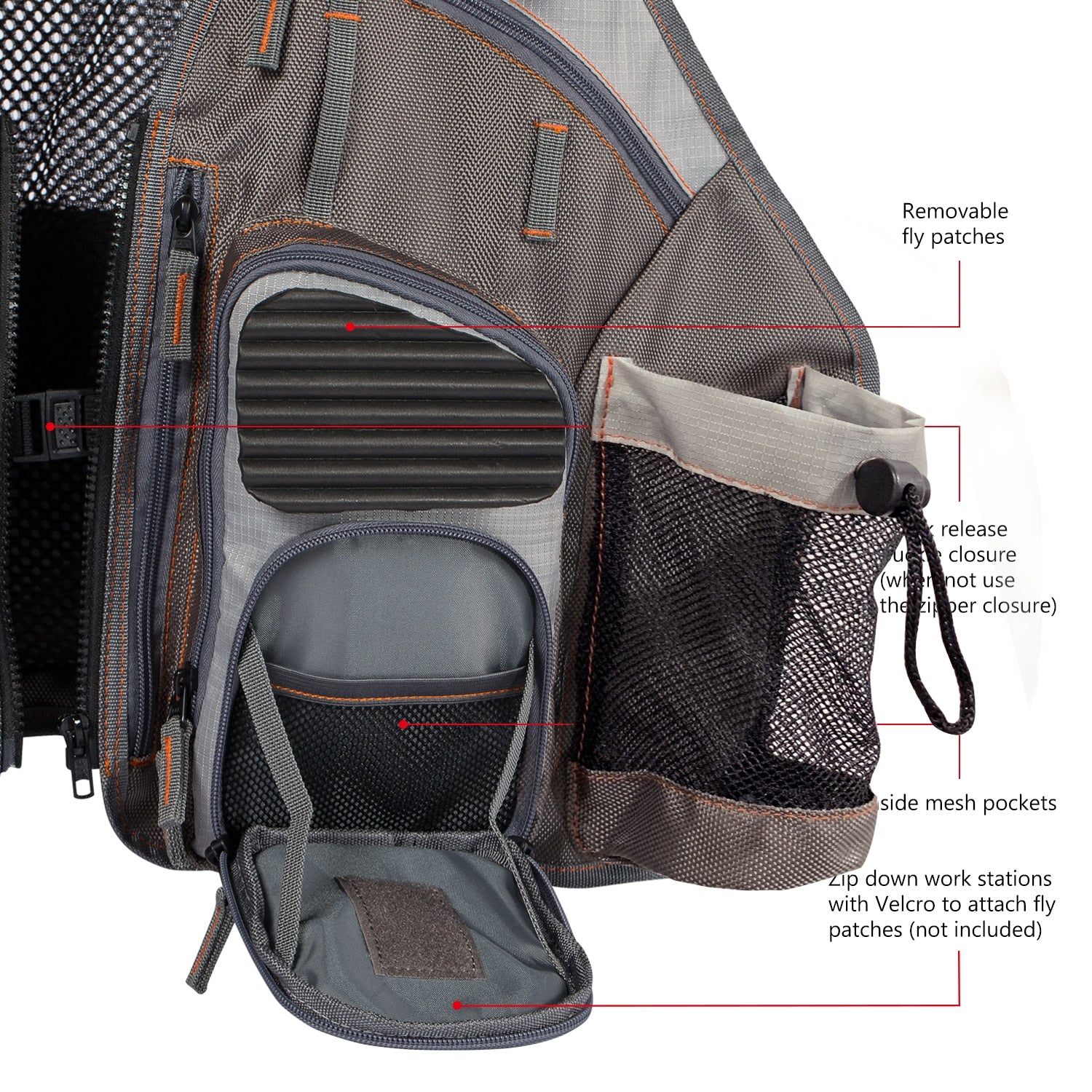 Bassdash Fishing Vest Adjustable Outdoor Sports