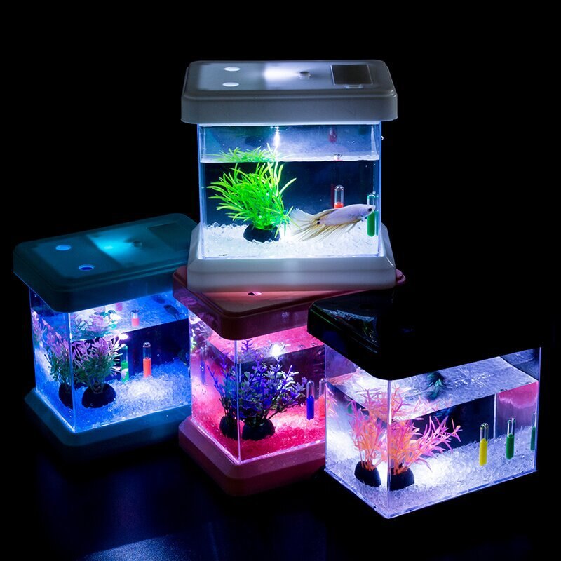 Creative Colorful Color Changing Light Bucket Plastic Fish Tank
