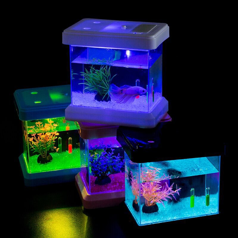 Creative Colorful Color Changing Light Bucket Plastic Fish Tank
