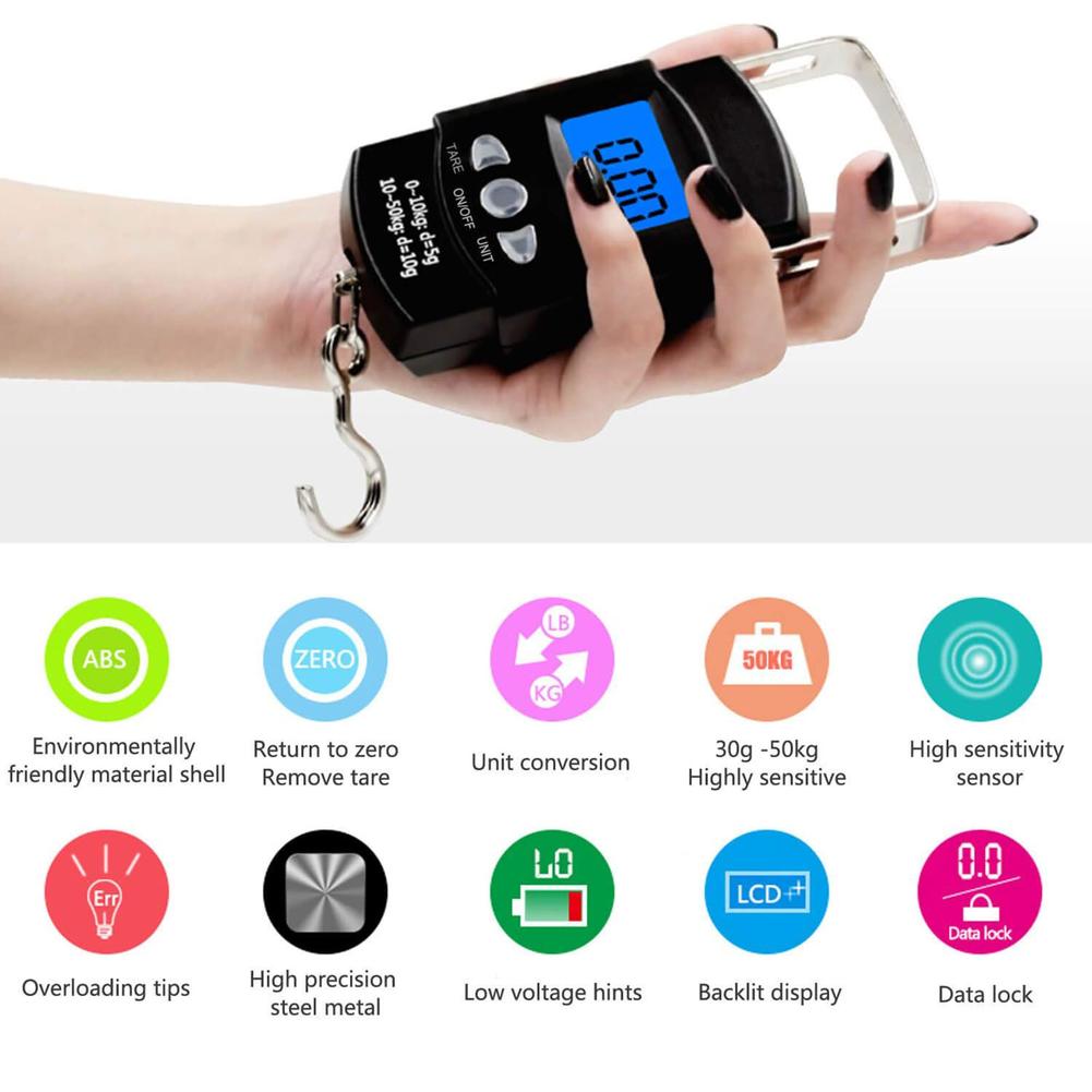 Digital Portable Fishing Scale 110lb/50kg