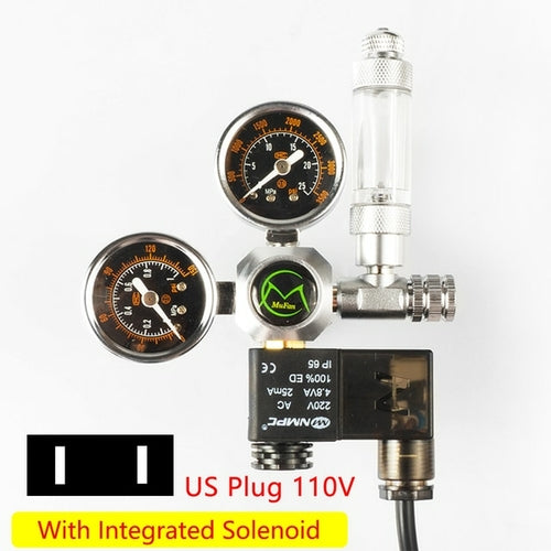 Dual Stage Co2 Regulators With Integrated Solenoid Valve For Aquariums