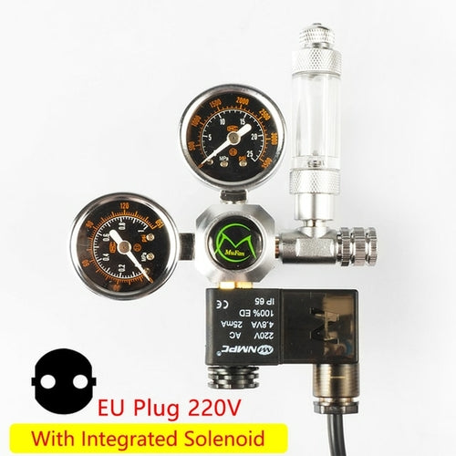 Dual Stage Co2 Regulators With Integrated Solenoid Valve For Aquariums