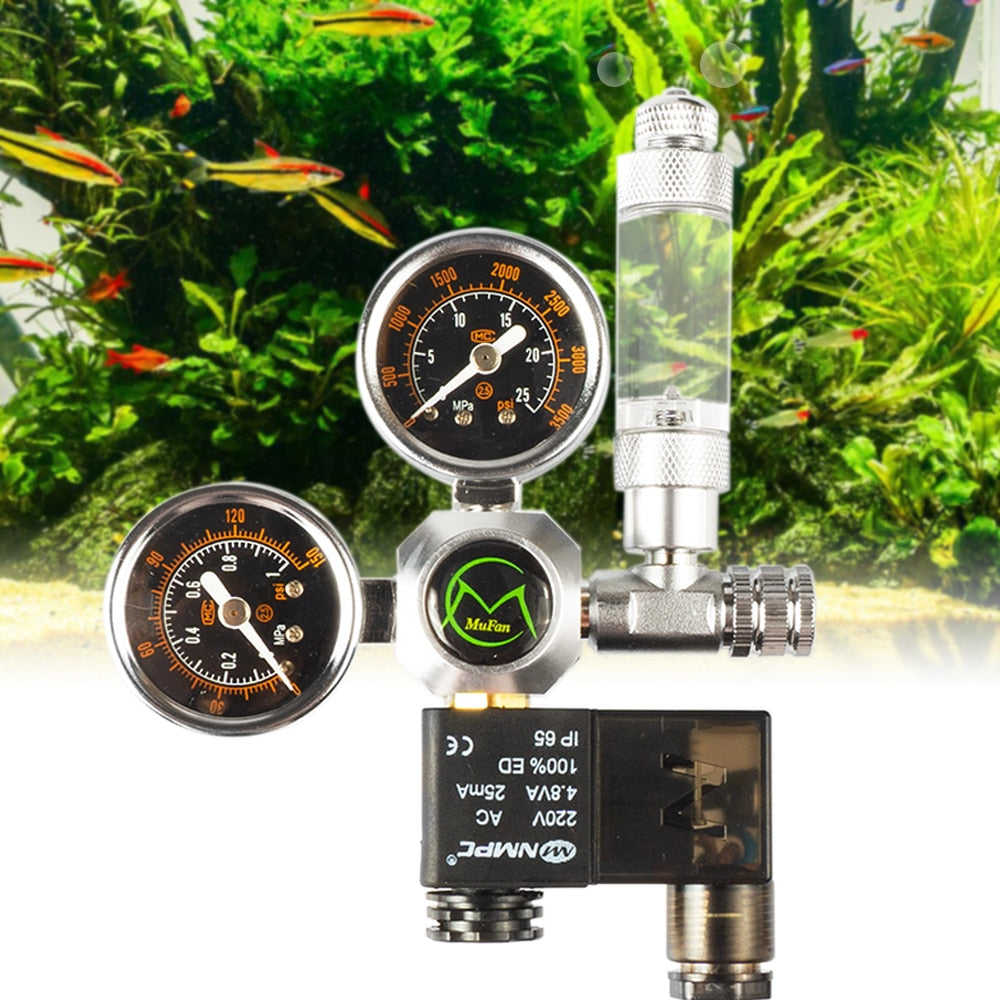 Dual Stage Co2 Regulators With Integrated Solenoid Valve For Aquariums