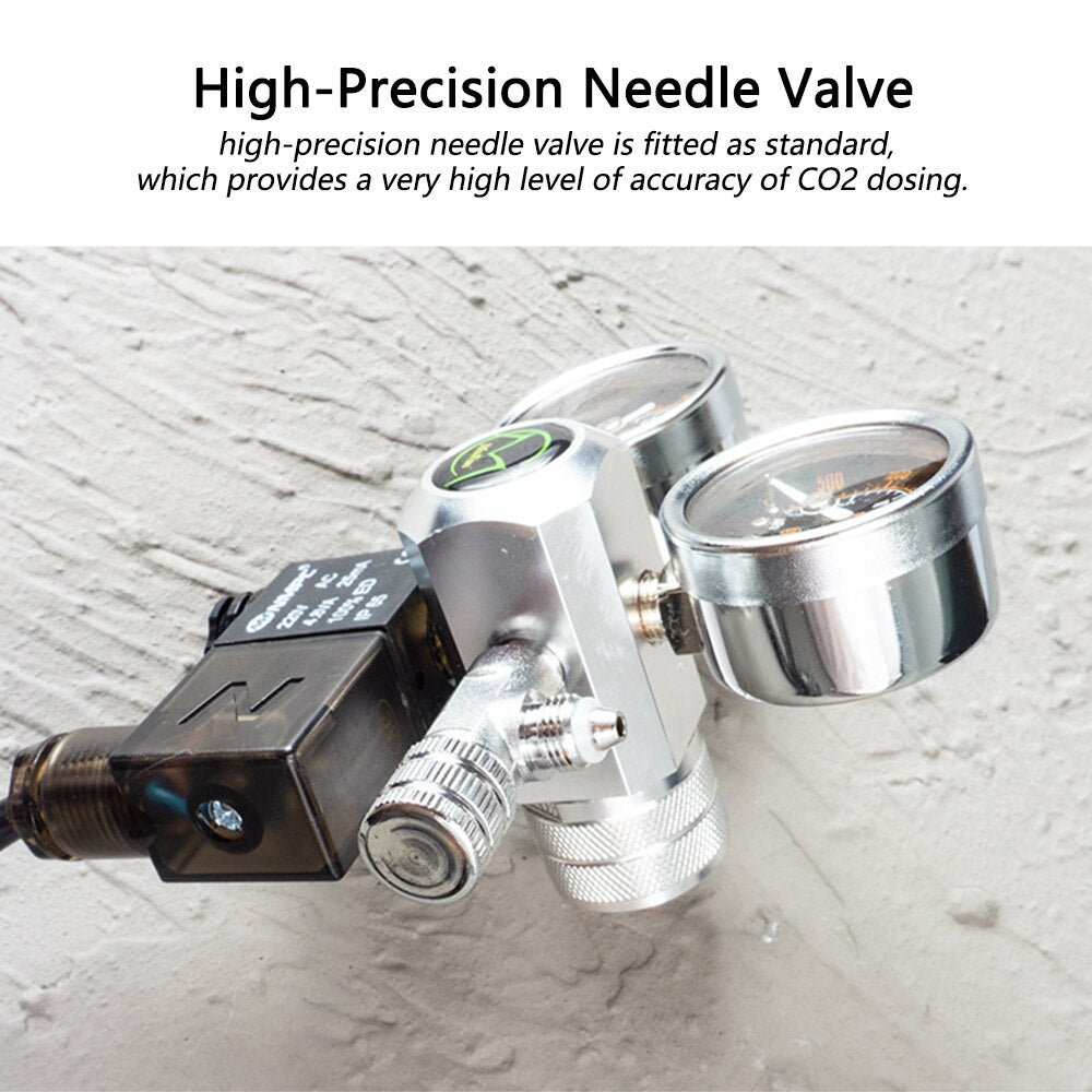 Dual Stage Co2 Regulators With Integrated Solenoid Valve For Aquariums