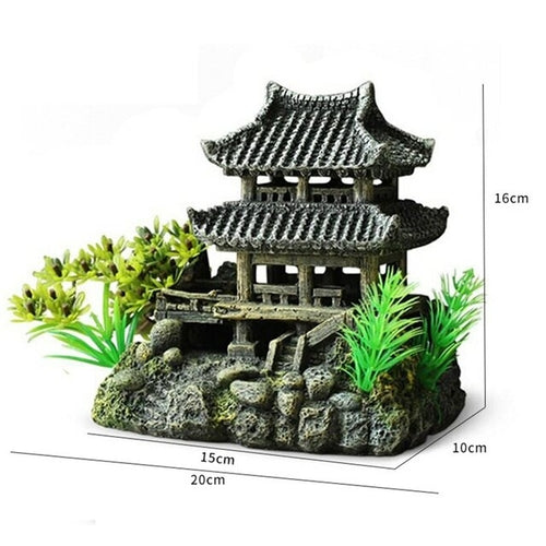 Durable Ornament Resin Fish Tank House