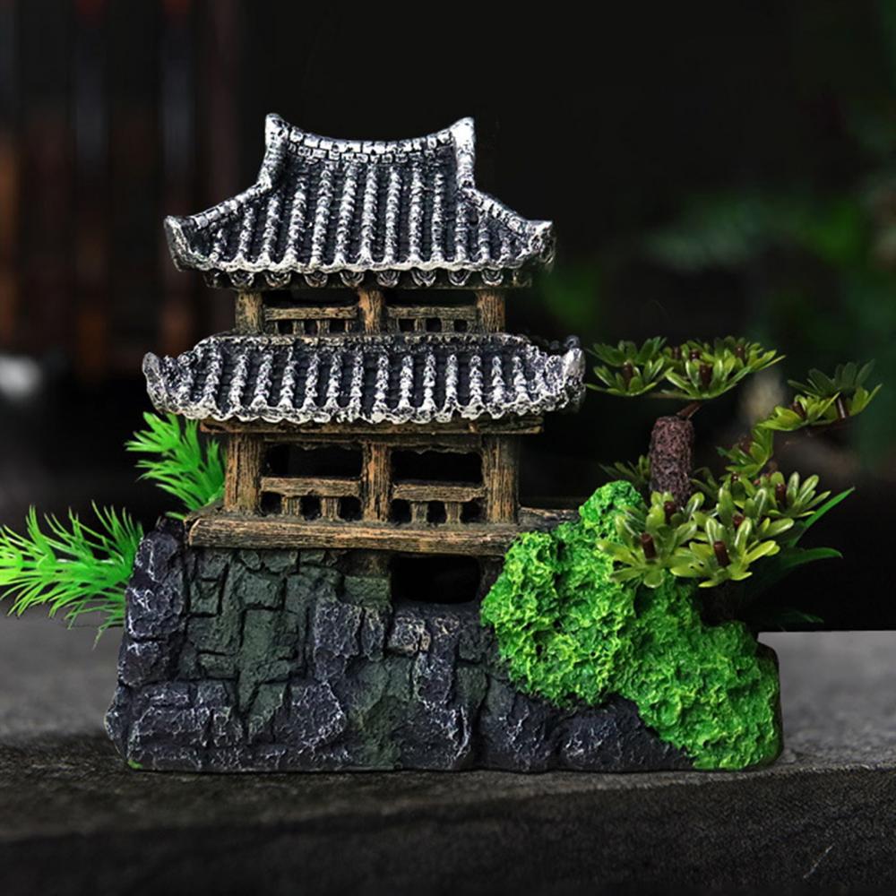 Durable Ornament Resin Fish Tank House