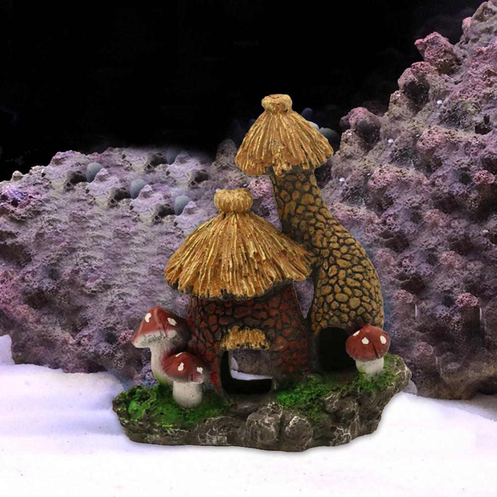 Fish Tank Ornament Accessories Mushroom House