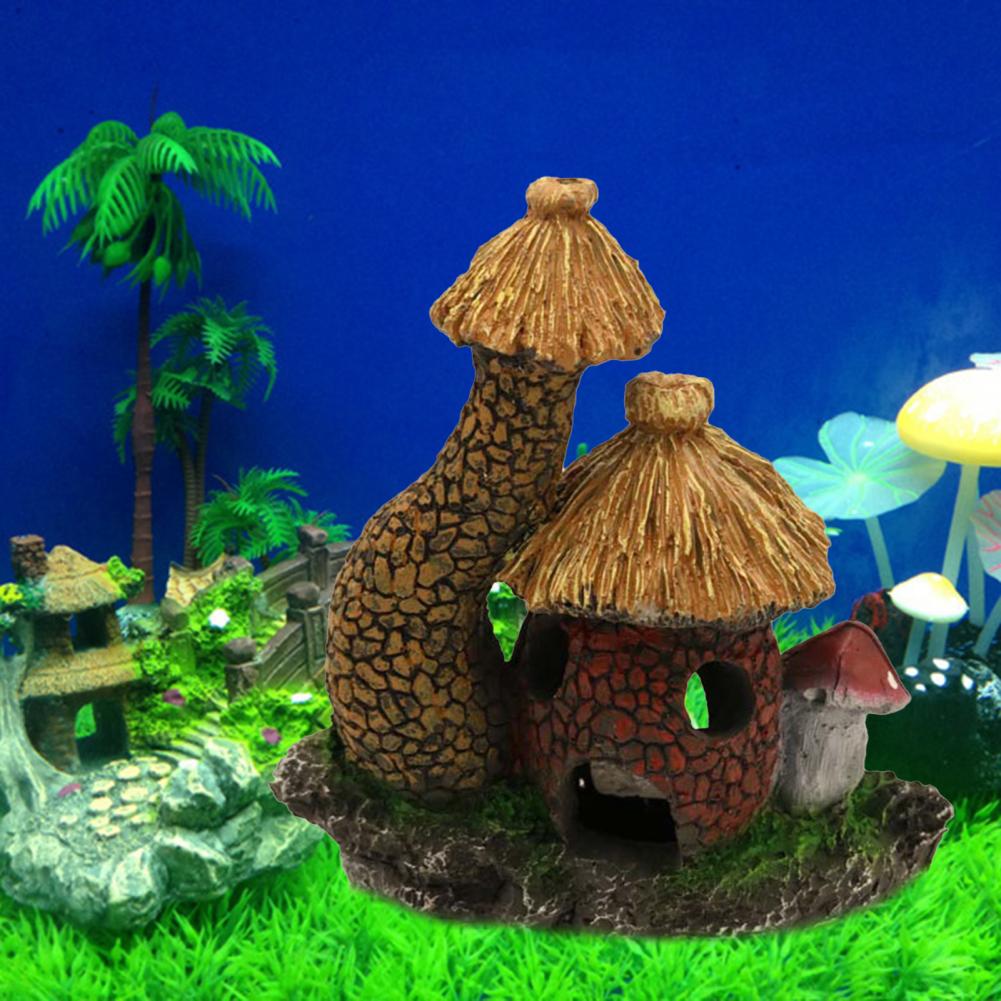 Fish Tank Ornament Accessories Mushroom House