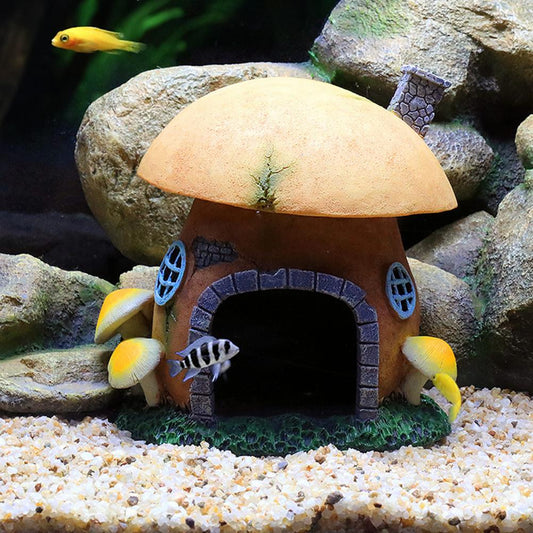 Eco Fish Tank Resin Mushroom House