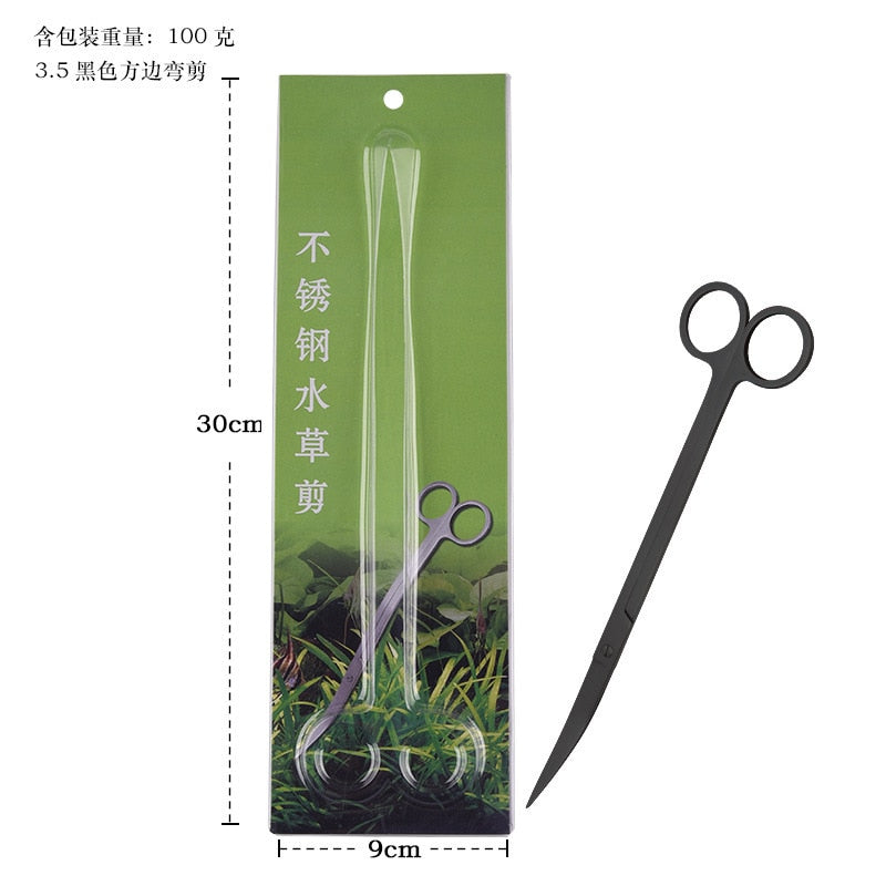 Fish Tank Plants Wave Scissors Water Grass Stainless Cleaning Tools
