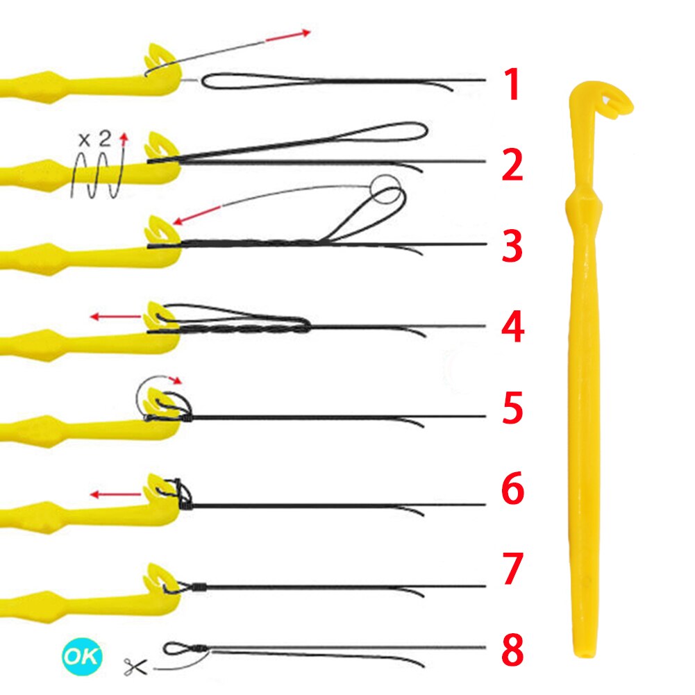 Full Metal Fishing Hook Knotting Tool & Tie Hook