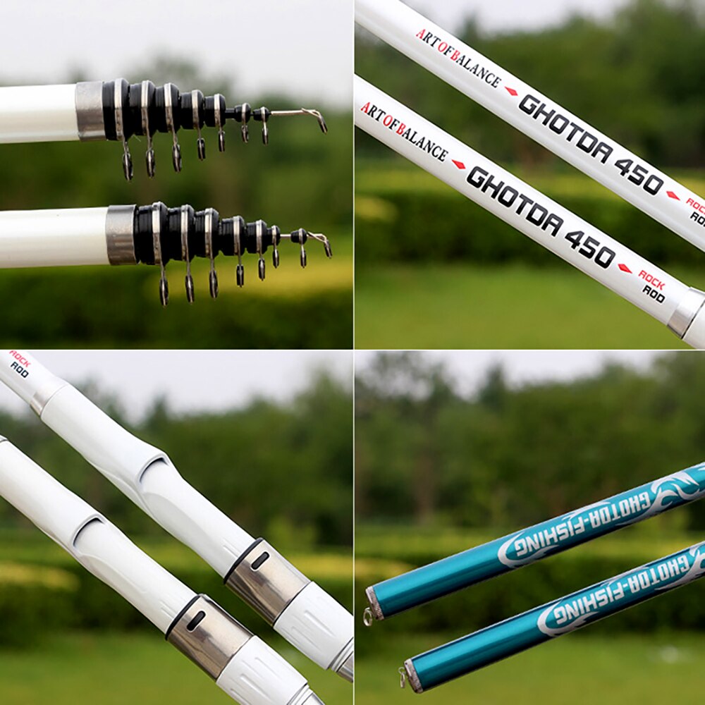 Ghotda Carbon Fiber Spinning Fishing Rod Power Telescopic Rock Fishing