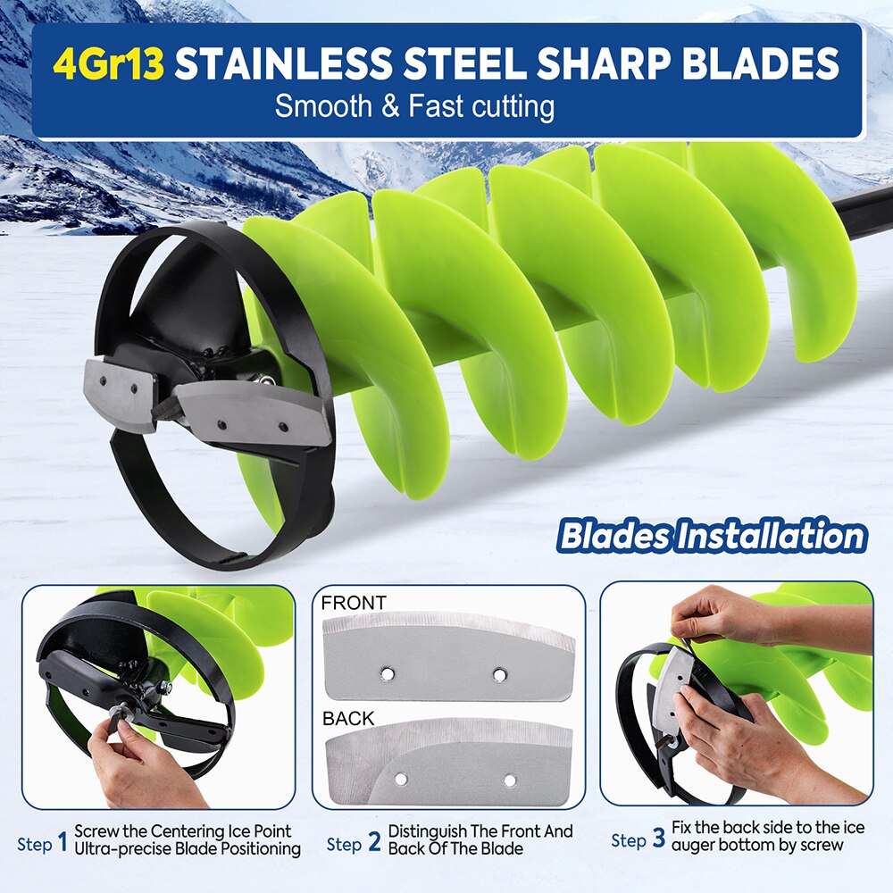 Ice Drill Auger 18cm Diameter 104cm Depth