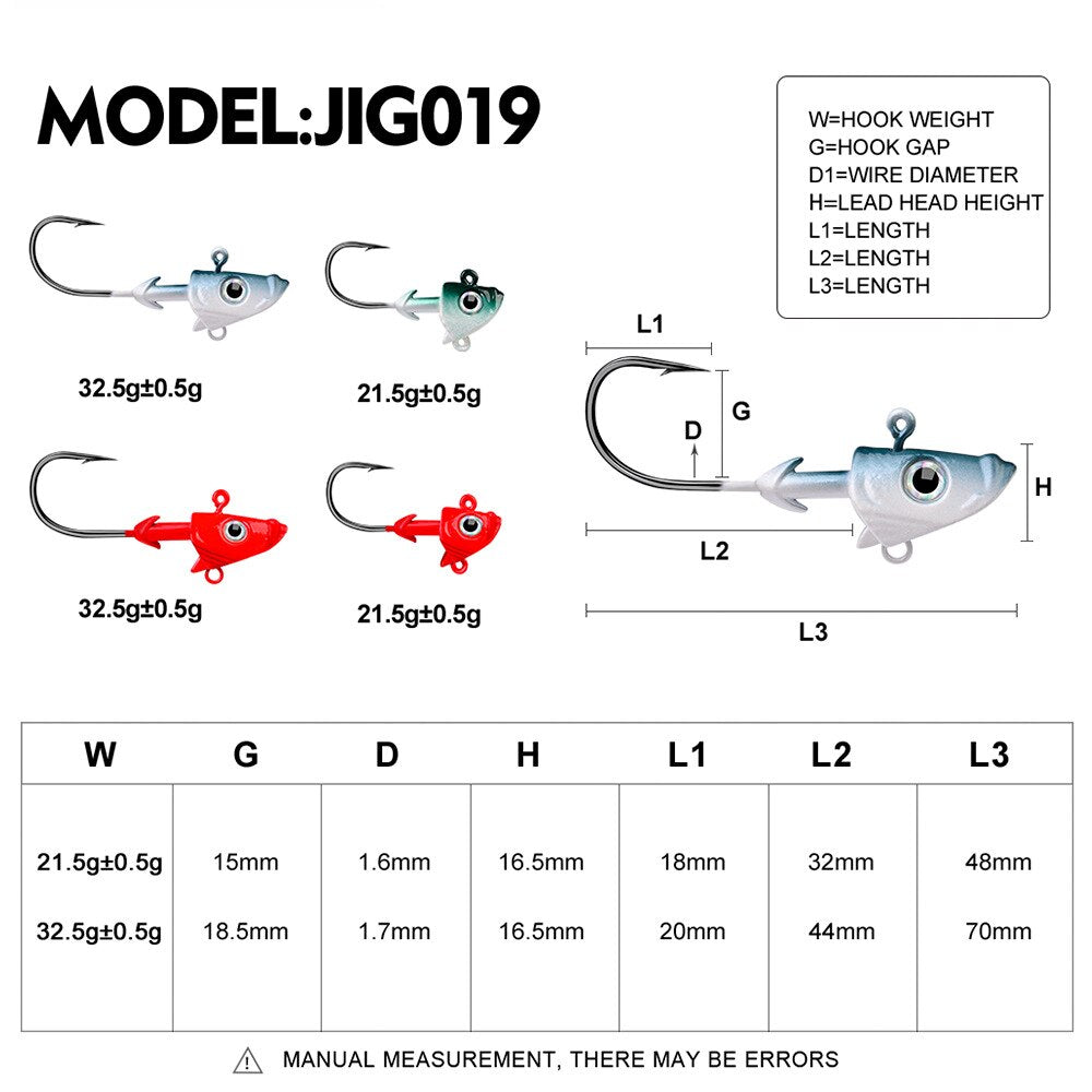 Ice Fishing Lures Kit Glow Jigging Lure