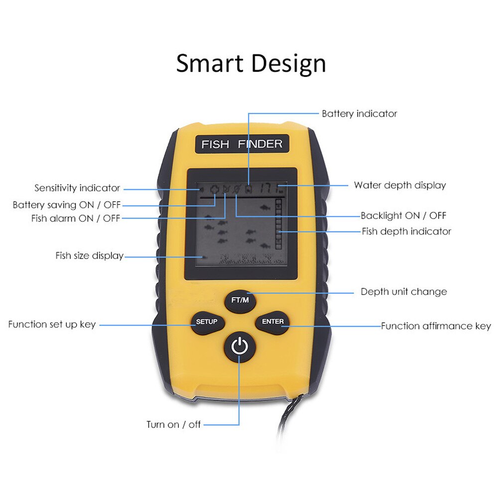 Electric Sonar Wired Fish Finder Visual HD Detector