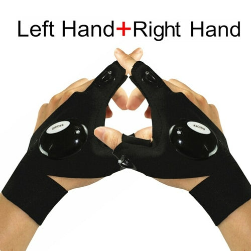 Waterproof Fishing Gloves Flashlight Hunting