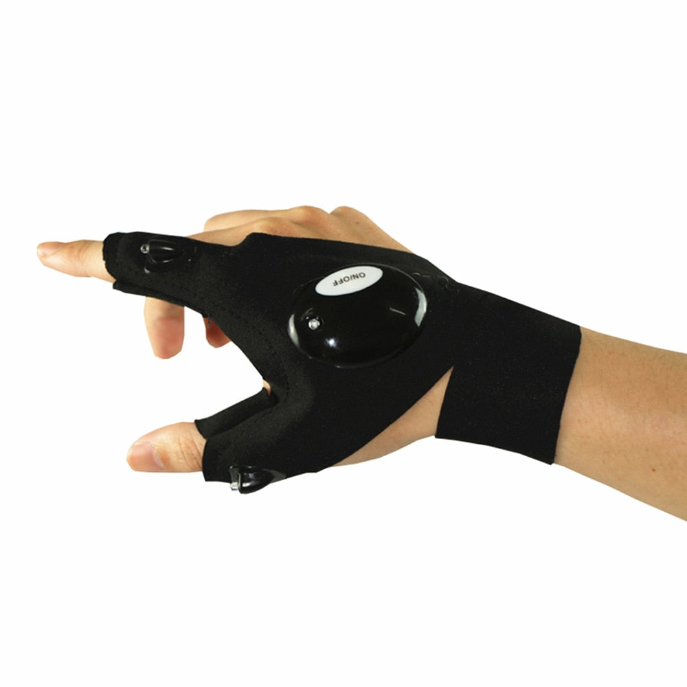 Waterproof Fishing Gloves Flashlight Hunting
