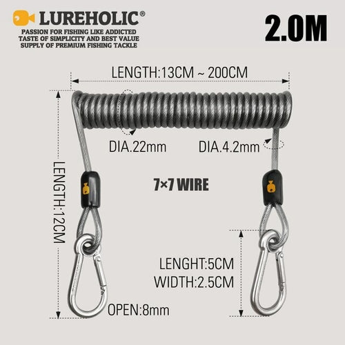 Lure Fishing Lanyard 49 Strands Of Steel Wire