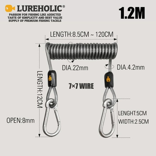 Lure Fishing Lanyard 49 Strands Of Steel Wire
