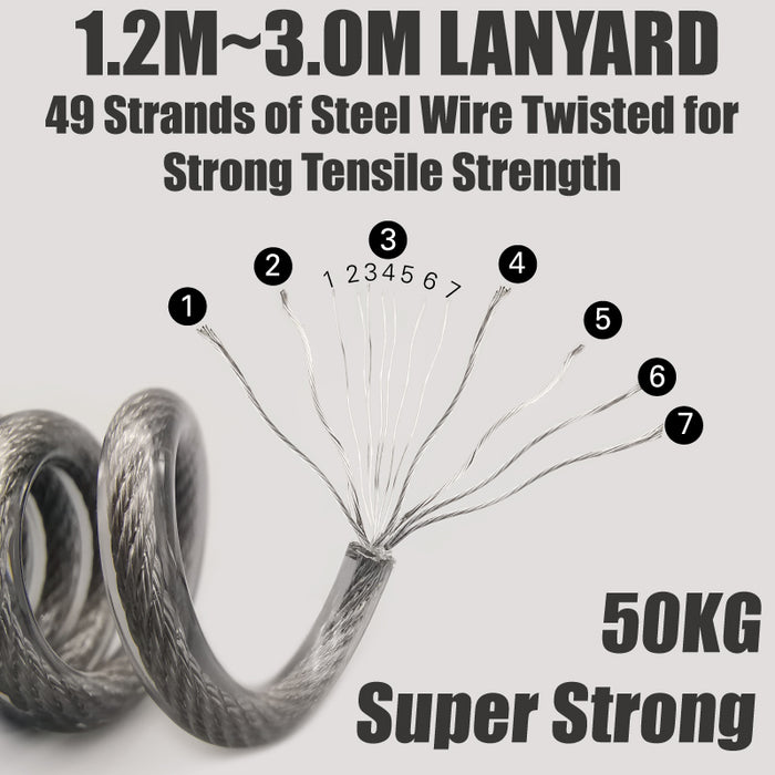 Lure Fishing Lanyard 49 Strands Of Steel Wire