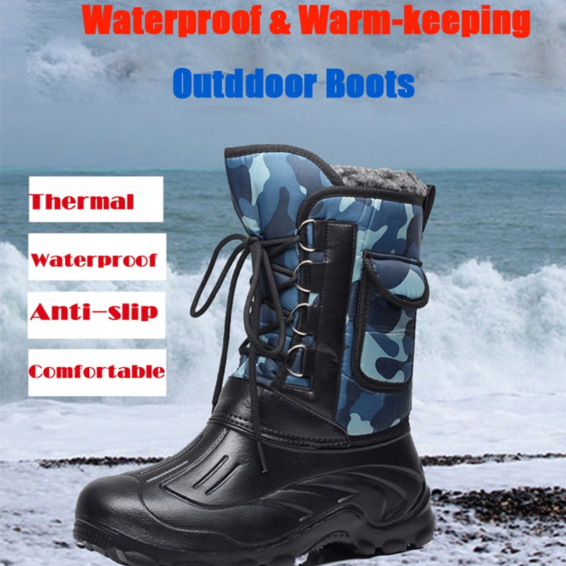 Men Winter Boots Warm Waterproof Sneakers for Fishing
