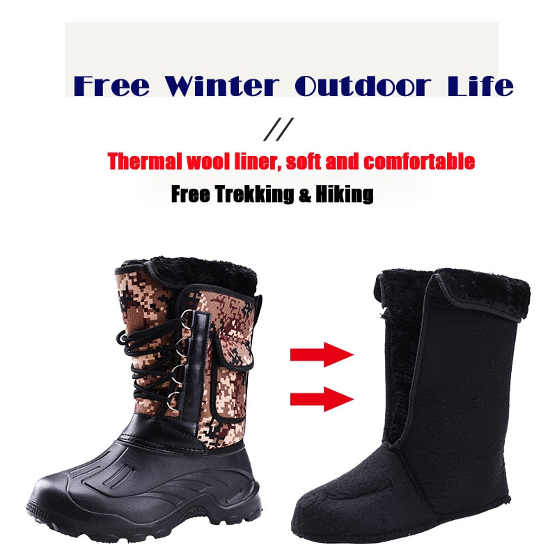 Men Winter Boots Warm Waterproof Sneakers for Fishing