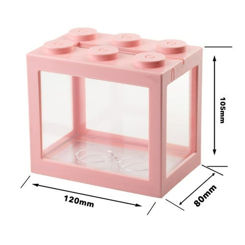 Mini Fish Tank Aquarium Creative Building Block Fish Cylinder
