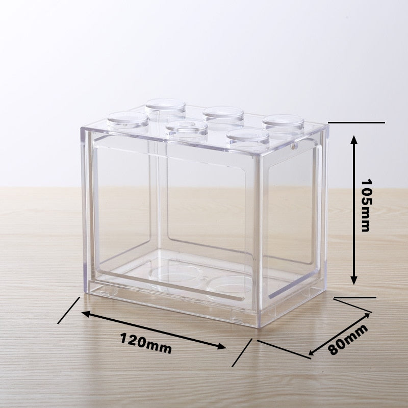 Mini Fish Tank Aquarium Creative Building Block Fish Cylinder