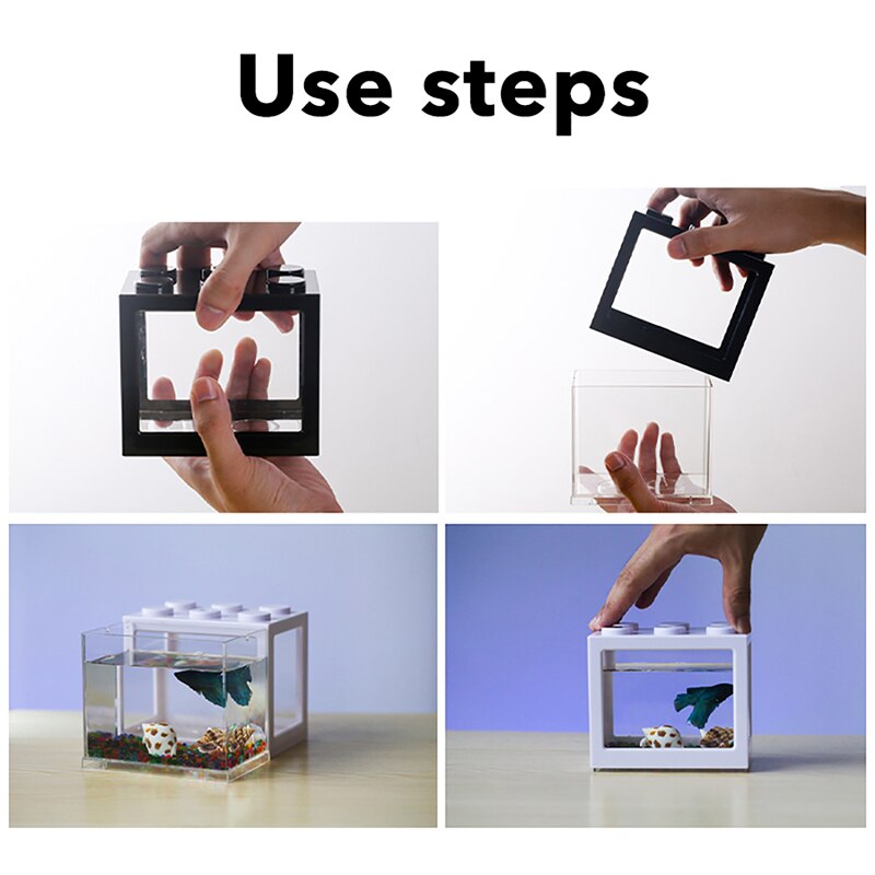 Mini Fish Tank Aquarium Creative Building Block Fish Cylinder