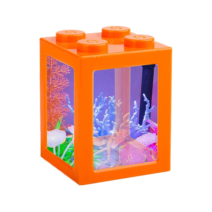 Mini Fish Tank Aquarium Creative Building Block Fish Cylinder