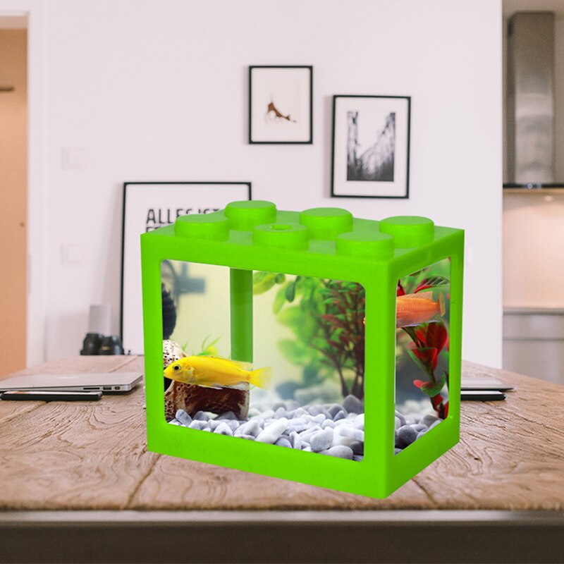 Mini Fish Tank Aquarium Creative Building Block Fish Cylinder
