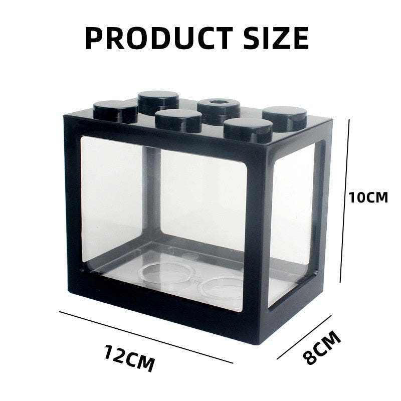 Mini Fish Tank Betta Mini Aquarium Creative Building Block Home Office