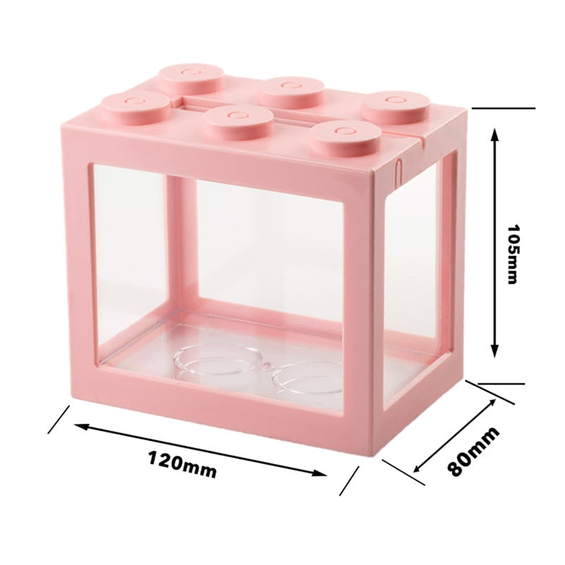 Mini Fish Tank Betta Mini Aquarium With Led Light Creative Building