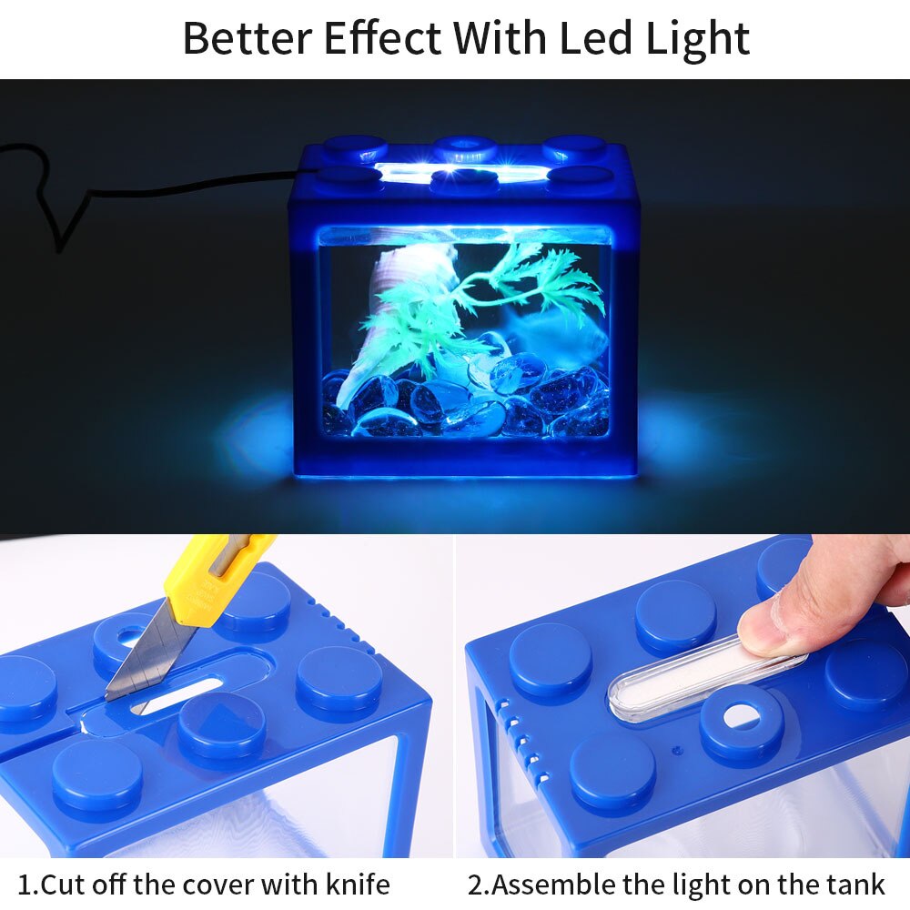 Mini Fish Tank Reptile Pet Box Stackable Aquarium Creative Building