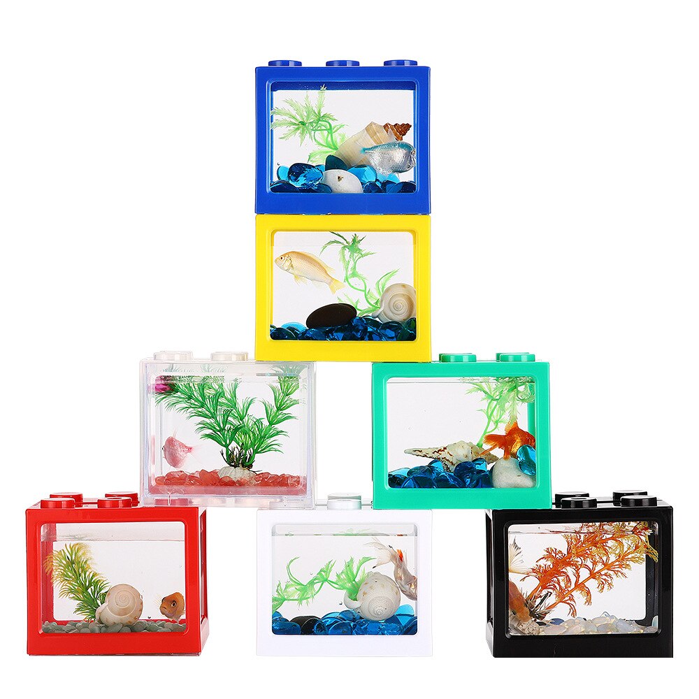 Mini Fish Tank Reptile Pet Box Stackable Aquarium Creative Building