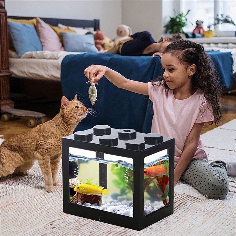 Mini Multicolor Stackable Building Blocks Ecological Creative Aquarium
