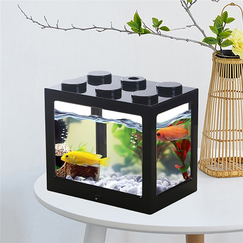 Mini Multicolor Stackable Building Blocks Ecological Creative Aquarium