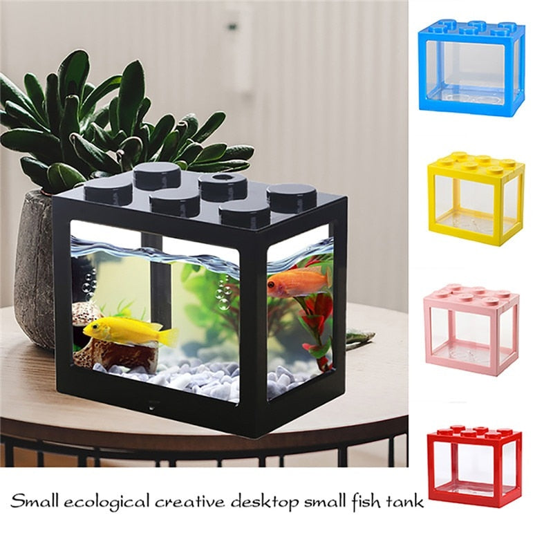 Mini Multicolor Stackable Building Blocks Ecological Creative Aquarium