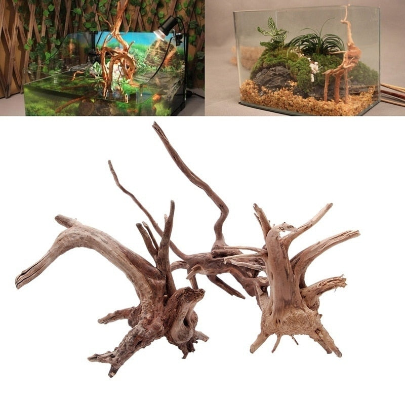 Natural Tree Trunk Driftwood Aquarium Fish Tank Reptile Cylinder