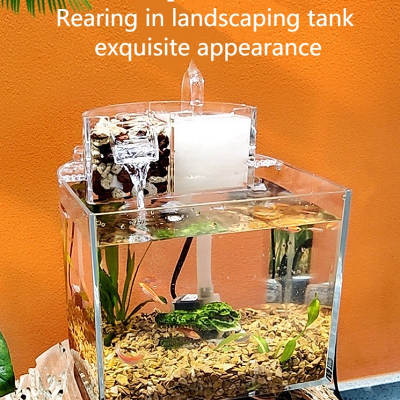 New Desktop Amphibious Mini Aquarium Beta Fish Tank With Water Filter