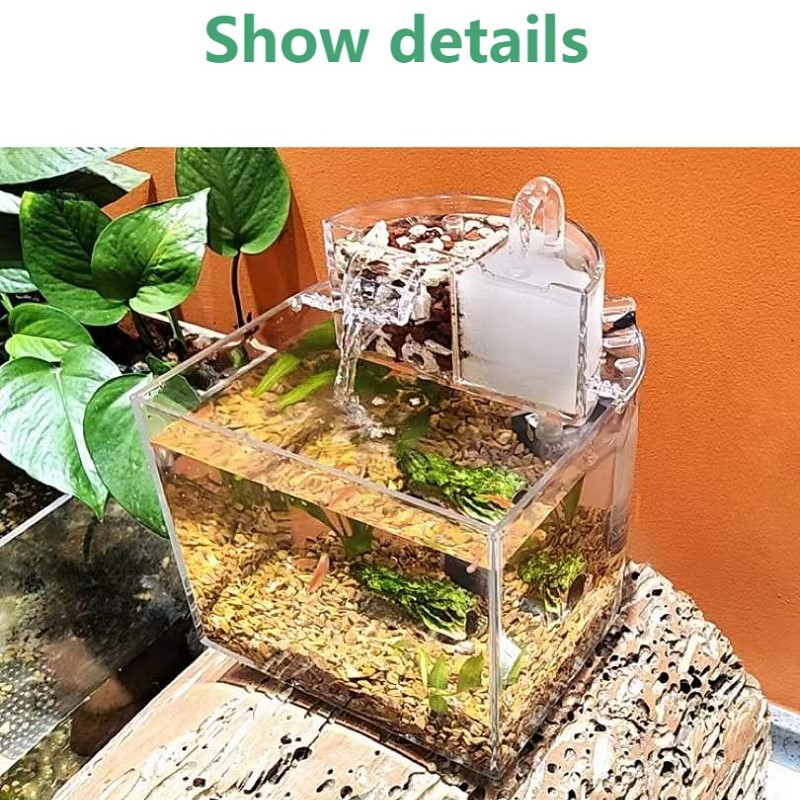 New Desktop Amphibious Mini Aquarium Beta Fish Tank With Water Filter