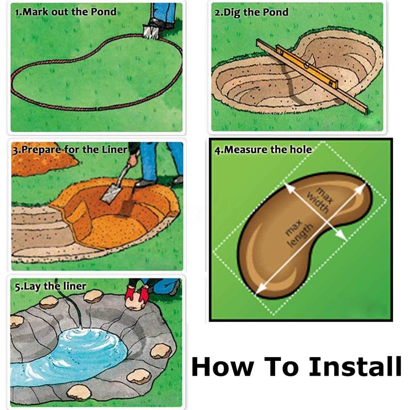 Outdoor Fish Pond Liner 5x10ft Waterproof