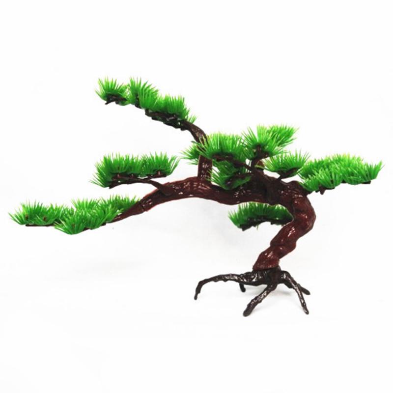 Pine Aquarium Bonsai Ornament Artificial Plastic Bonsai Pine Tree Fish