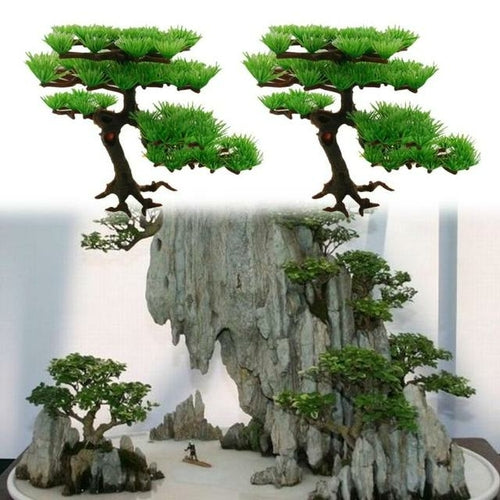 Pine Aquarium Bonsai Ornament Artificial Plastic Bonsai Pine Tree Fish