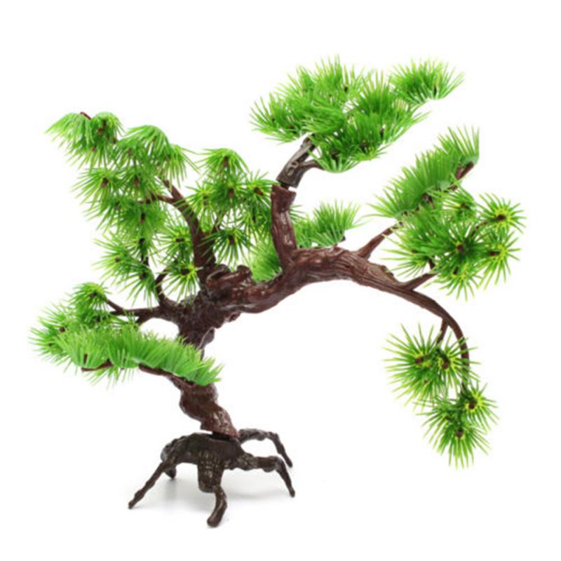 Pine Aquarium Bonsai Ornament Artificial Plastic Bonsai Pine Tree Fish