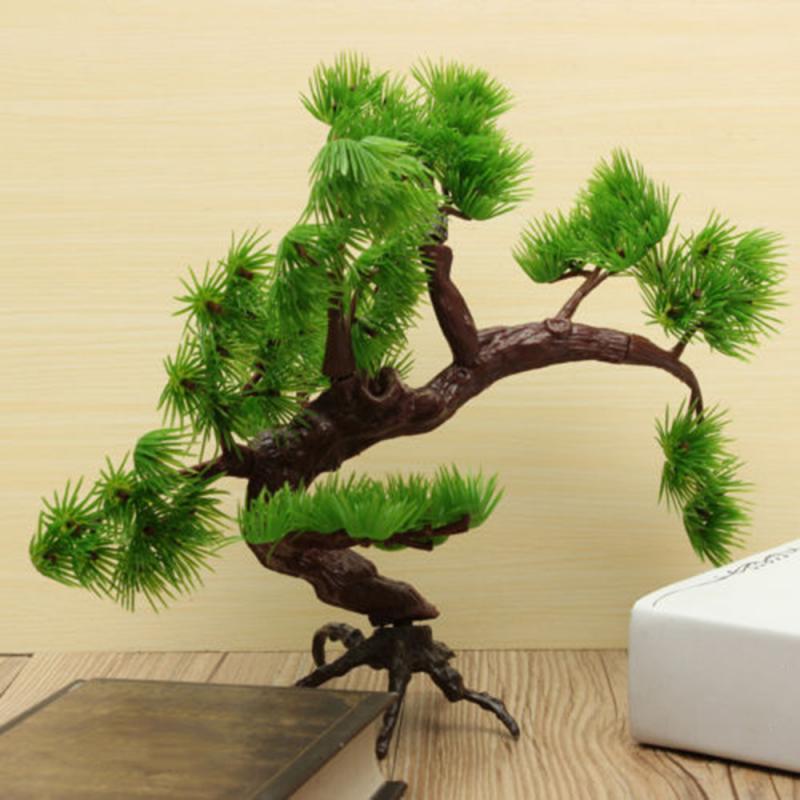 Pine Aquarium Bonsai Ornament Artificial Plastic Bonsai Pine Tree Fish