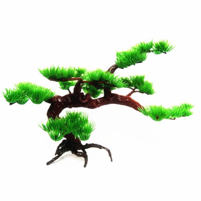 Pine Aquarium Bonsai Ornament Artificial Plastic Bonsai Pine Tree Fish