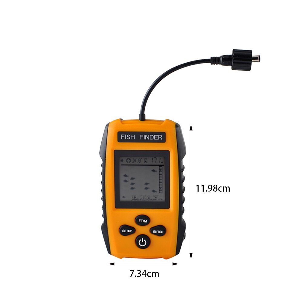 Wired Sonar Sensor Transducer Lcd Fish Finder Depth